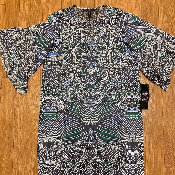 NWT BCBGMAXAZRIA Abstract Patterned Shift Dress PTP 20”-21” - Picture 5 of 5